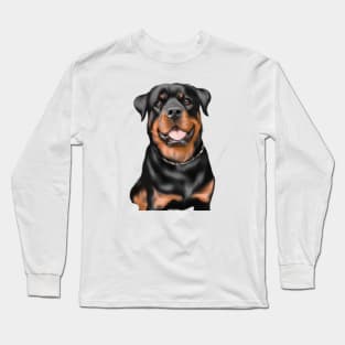 Cute Rottweiler Drawing Long Sleeve T-Shirt